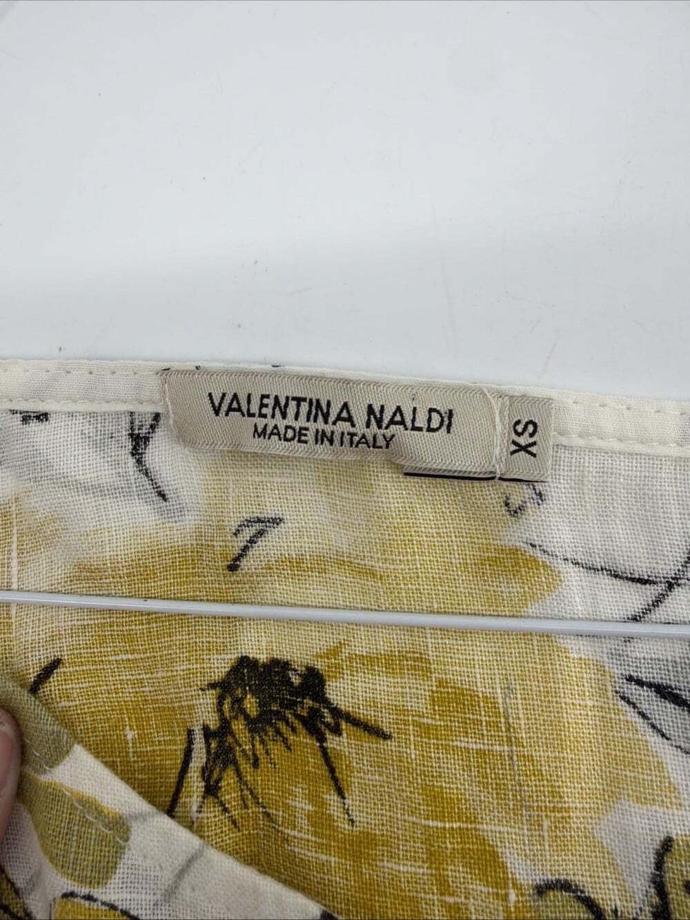 Valentina Naldi Womens Yellow Floral Linen Sleeveless A-Line Dress Size XS - Picture 4 of 8